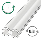 Alu Doppelkederschiene 1 Meter Kederleiste Ø8mm (passend für 5-7mm Keder) - Aluminium Leiste Kederprofil für Wohnwagen Wohnmobil - Zelt Vorzelt Schürzenleiste Vorzeltschiene