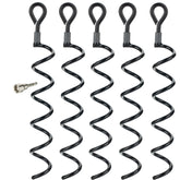 5 Stück Spiralanker 38 cm Bodenanker mit Einschraubhilfe Spirale Spiralhering Spiralbodenpfahl mit 5 Spiralen Outdoor Hund Erdanker