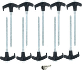 10 Stück Stahl Schraubhering 18 cm - Hering Zelthering Spiralhering harter oder weicher Boden Zeltnagel Zeltpflock Erdspieß Camping Zubehör Outdoor Set