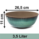 Melamin Geschirr Set Jesolo Grün für 4 Personen 12 Teile - mit Salatschale Steingutoptik Spülmaschinengeeignet Essgeschirr Campingzubehör Campinggeschirr Wohnwagen Camping Festival Picknick Gartenparty