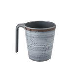 Camping Melamin Tassen - 2 Stück jeweils 400ml - Steingut Optik grau-braun Trinkbecher Kaffeetasse Kaffeebecher Tasse - Henkeltasse