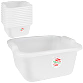 12x Schüssel 16 Liter quadratisch 38x37x18 cm weiß - Lebensmittelecht aus LDPE-Kunststoff - Haushaltsschüssel Waschschüssel Universal Küchenschüssel Spülschüssel Kunststoff Fußbad Pflege - nestbar