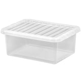 Aufbewahrungsbox mit Deckel 17 Liter - 42x33x17cm - transparent - stapelbar