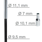 Fiberglas Zeltstange Ø 9,5 mm - 400 cm aus 7 Segmenten - mit Gummizug und Einfädelhilfe Zeltgestänge Zeltstangen - Ersatzstangen für Zelte - Kürzbar - Biegeradius 120cm
