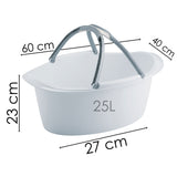 6x runde Schüsseln mit Tragegriff 25 Liter - Waschschüssel Spülschüssel 60 x 40 cm Aufbewahrung