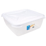 Vorratsdose 10 Liter mit Deckel Frischhaltedose - Gärbox Aufbewahrungsbox mit Deckel - lebensmittelecht - transparent mit weißem Deckel - quadratisch