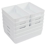 Schubladen Organizer - 6 cm hoch - 9 Teile - in 2 Größen - für 50x60cm Schublade Aufbewahrungsbox weiß - Ordnungssystem