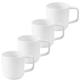 Tassenset aus ABS-Kunststoff non-slip 4 Tassen je 350 ml - weiß Kaffeetassen Campinggeschirr - hitzebeständig bis 90 Grad