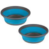 2x Faltbarer Schüssel - rund - 9 Liter - D-37,5x14 cm - gefaltet 5 cm - blau Waschschüssel Spülschüssel Wasserschüssel - Kunststoff Spüle