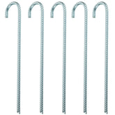 5 Stück Stahl Hering 40 cm Ø10mm - J-Profil - Zelthering weiche feuchte Boden Zeltnagel Zeltpflock Erdspieß Camping Zubehör Outdoor Set