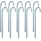 10 Stück Zeltnagel 30 cm Ø10mm J-Form geriffelte Oberfläche J-Typ Bodenanker für Marktstand Pavilons Trampolin Erdanker Zeltpflock