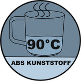 ABS Camping Tassenset non-slip elegante Farben 4 Tassen je 350 ml - grau weiß Campinggeschirr Geschirr Personen Picknick Camping Outdoor