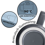 ABS Camping Tassenset non-slip elegante Farben 4 Tassen je 350 ml - grau weiß Campinggeschirr Geschirr Personen Picknick Camping Outdoor