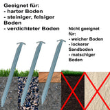 5 Stück Stahl Hering 40 cm - T-Profil - Felsnagel Zelthering harter Boden Zeltnagel Zeltpflock Erdspieß Camping Zubehör Outdoor Set