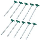 10 Stück Stahl Hering 25 cm - rundes Profil Ø8mm - Felsnagel Zelthering harter Boden Zeltnagel Zeltpflock Erdspieß Camping Zubehör Outdoor Set
