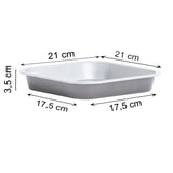 Air Fryer Form 2 Stück 21x21x3,5 cm quadratische Backform für die Heissluftfriteuse - Zubehör klein eckig Einsatz Stahlblech antihaftbeschichtet bis 230°C Backform