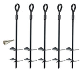5 Stück Telleranker 37 cm Bodenanker mit Einschraubhilfe Spirale Spiralhering Spiralbodenpfahl mit 2 Spiraltellern Outdoor Hund Erdanker
