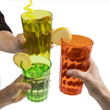Camping Glas Set - 250 / 450 / 630 ml - Wasserglas - bunt - Party Trinkglas Kunststoff Gläser Sets