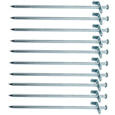 10 Stück Stahl Felsnagel 30 cm - rundes Profil Ø9mm - Hering Zelthering harter Boden Zeltnagel Zeltpflock Erdspieß Camping Zubehör Outdoor Set