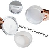 Runde Vorratsdosen Set 1200ml - Ø15x10 cm Snackdose Gefrierdose Frischhaltedose Mikrowellengeeignet Spülmaschinengeeignet - transparent mit weißem Deckel