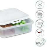 Vorratsdosen Set 1330ml - 19x17x6 cm Butterbrotdose Aufschnittdose Gefrierdose Frischhaltedose Mikrowellengeeignet Spülmaschinengeeignet