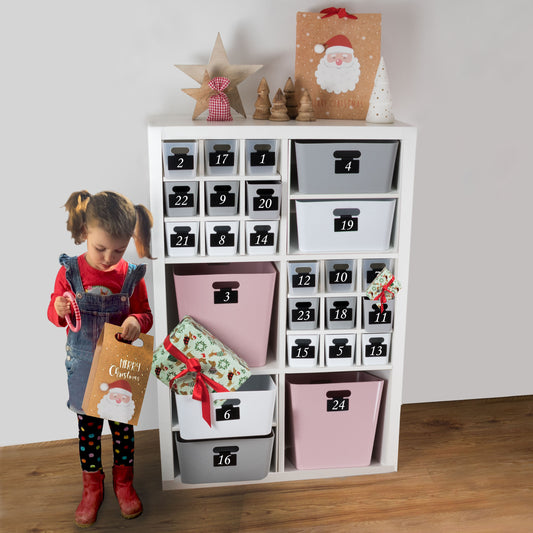 DIY-Adventskalender mit einen Würfelregal für die ganze Familie