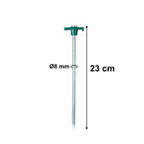 10 Stück Stahl Hering 25 cm - rundes Profil Ø8mm -  Felsnagel Zelthering harter Boden Zeltnagel Zeltpflock Erdspieß Camping Zubehör Outdoor Set