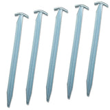 5 Stück Stahl Hering 30 cm - T-Profil -  Felsnagel Zelthering harter Boden Zeltnagel Zeltpflock Erdspieß Camping Zubehör Outdoor Set