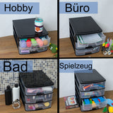 Schubladenbox DIN A4 35,5x26,5 klar - Kunststoff Schubladen Organizer Drawer Tower Box für Schreibtisch Easy-Pull-System