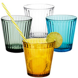 4 x Campingglas aus Acryl 360ml bunt - Trinkglas Acrylglas Wasserglas Kunststoff Camping Garten Echtglasoptik Picknick Becher Kinder Senioren Longdrink Coktail
