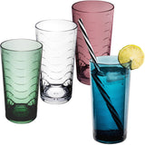 Campingglas aus Acryl 260ml - 6 Personen - Trinkglas Acrylglas Wasserglas Kunststoff Camping Garten Echtglasoptik Picknick Becher Kinder Senioren Longdrink Coktail