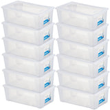 12 x Aufbewahrungsbox mit Deckel 5 Liter - 32x19x11 cm - transparent stapelbar LEBENSMITTELECHT - Kunststoff Box Kiste - Plastik Behälter Organizer - Büro Haushalt Küche Kinderzimmer Spielzeugkiste