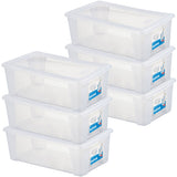 6 x Aufbewahrungsbox mit Deckel 5 Liter - 32x19x11 cm - transparent stapelbar LEBENSMITTELECHT - Kunststoff Box Kiste - Plastik Behälter Organizer - Büro Haushalt Küche Kinderzimmer Spielzeugkiste