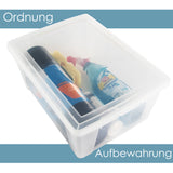 Aufbewahrungsbox mit Deckel 15 Liter - 39x29x17 cm - transparent stapelbar LEBENSMITTELECHT - Kunststoff Box Kiste - Plastik Behälter Organizer - Büro Haushalt Küche Kinderzimmer Spielzeugkiste