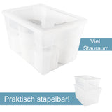 3 x Aufbewahrungsbox mit Deckel 20 Liter - 39x29x24 cm - transparent stapelbar LEBENSMITTELECHT - Kunststoff Box Kiste - Plastik Behälter Organizer - Büro Haushalt Küche Kinderzimmer Spielzeugkiste
