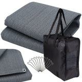 Vorzeltteppich + Heringe Outdoorteppich GRAU-BLAU Zeltteppich Zeltunterlage Outdoor Camping Vorzelt Teppich Matte Campingteppich Vorzeltboden Zeltboden, Balkon, Terasse, große XL Picknickdecke