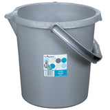 2x Eimer je 5 und 10 Liter mit Henkel Grau - Putzeimer Abfalleimer Papierkorb | Mülltonne Kosmetikeimer Windeleimer Wischeimer Wassereimer 5 / 10 L Aufbewahrung - Kunststoff - Haushalt Reinigung Zubehör