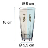 Melamin Geschirr Set Jesolo Blau für 6 Personen - 24 Teile - mit klarem Trinkglas 450ml - aus Acryl Steingutoptik Campinggeschirr