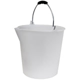 Eimer mit Ausguss und Metall-Henkel - 9-12-17 Liter - weiß - LDPE-Kunststoff - Skala lebensmittelgeeignet - Haushaltseimer Wassereimer Haushalt Küche Bad Camping