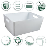 Ordnungsbox mit Beschriftungsclip - DINA4 - 26x35x15 cm 11,5 Liter - Ordnungskorb Ordnungssystem Organizerbox