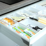 Schubladen Ordnungssystem - 6 cm hoch - 8 Teile in 2 Größen - für 50x50 cm Schublade Aufbewahrungsbox weiß - Organizer