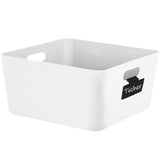 Ordnungsbox mit Beschriftungsclips - 30x30x15 cm - Ordnungskorb Ordnungssystem | Regalorganizer Wandregal Organizerbox Kunststoff Aufbewahrung  Schubladenorganizer