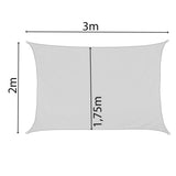 Sonnensegel 2x3 rechteckig - blau - Sonnenschutz wasserabweisend - UV-Schutz Garten Terasse Camping