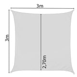 Sonnensegel 3x3 quadratisch - sandfarben - Sonnenschutz atmungsaktiv - UV-Schutz Garten Terasse Camping