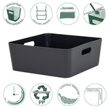 Ordnungsbox - Lederoptik - 30x30x12 cm - Ordnungskorb - Regalorganizer Wandregal