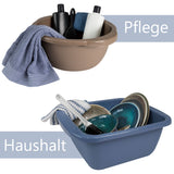 4x Schüssel 14 Liter rund D-40x18 cm Blau - Universal Haushaltsschüssel Waschschüssel Küchenschüssel Spülschüssel Kunststoff Fußbad Pflege - nestbar