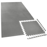Bodenmatte Grau 50x50x0,5 cm - mit Rand - EVA - Poolmatte Pool Unterlage Fitness Sportmatte