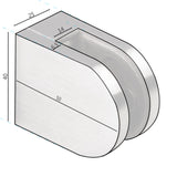 16x Edelstahl Glashalter halbrund für 6 mm Glas - Glasklemme flach für gerade Flächen Geländer Sicherung