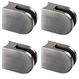 4x Edelstahl Glashalter halbrund für 8 mm Glas - Glasklemme rund für Rundrohre Geländer Sicherung