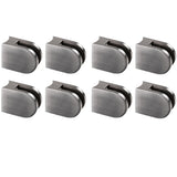 8x Edelstahl Glashalter halbrund für 8 mm Glas - Glasklemme rund für Rundrohre Geländer Sicherung